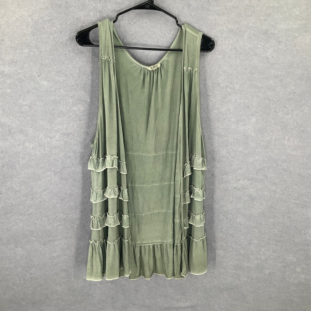 Sleeveless Sage Green Ruffle Tunic Top